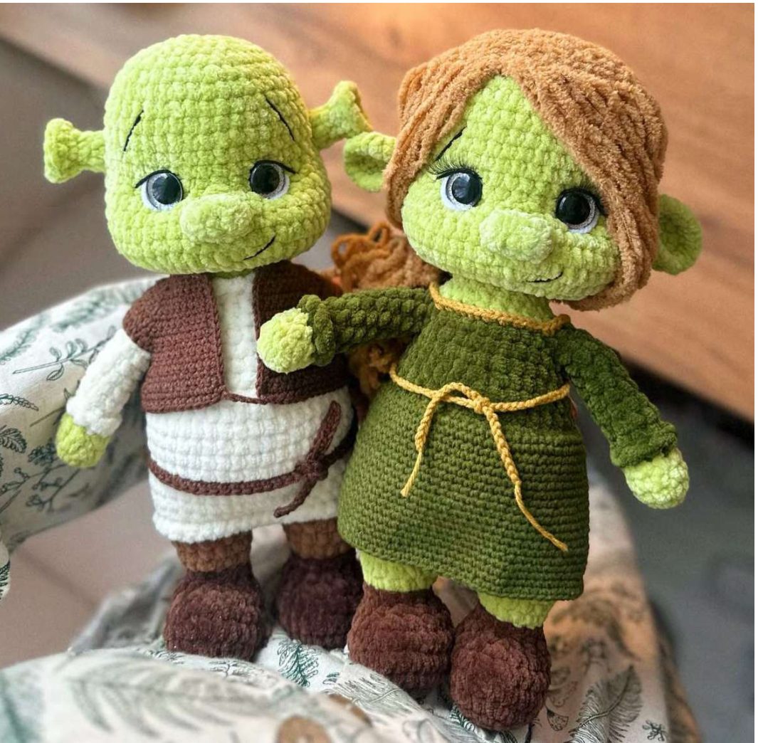 Receita Shrek e Fiona Amigurumi